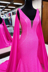 Hot Mermaid Prom Dress With Wateau Train